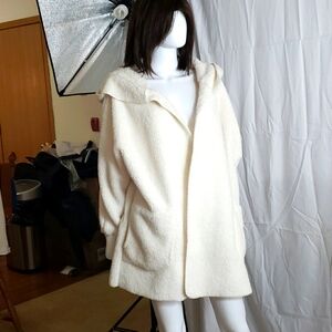 Very plush and cozy wrap coat